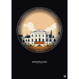 Montpellier Vintage Travel Poster – Musee Fabre | Gravura – Dark background