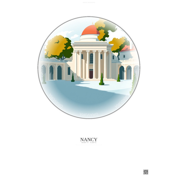 Nancy Vintage Travel Poster – Museum Of Fine Arts Of Nancy | Gravura – Light background