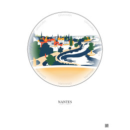Nantes Vintage Travel Poster – Nantes | Gravura – Light background