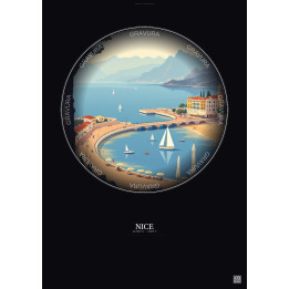 Nice Vintage Travel Poster – Nice | Gravura – Dark background