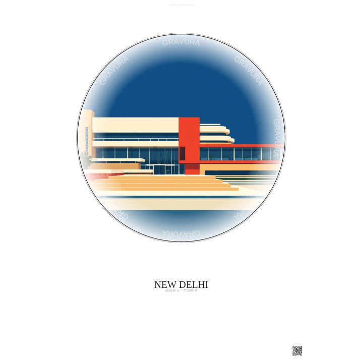 New Delhi Vintage Travel Poster – National Museum | Gravura – Light background