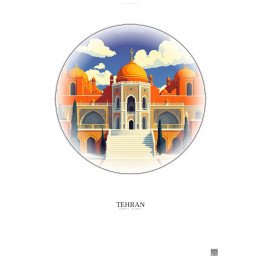 Tehran Vintage Travel Poster – Golestan Palace | Gravura – Light background