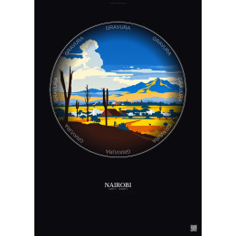 Affiche Nairobi – Poster illustration vintage – Nairobi | Gravura – Fond foncé