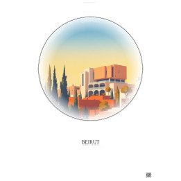Affiche Beirut – Poster illustration vintage – Sursock Museum | Gravura – Fond clair
