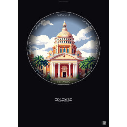 Colombo Vintage Travel Poster – National Museum Of Colombo | Gravura – Dark background