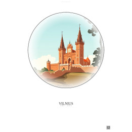 Affiche Vilnius – Poster illustration vintage – Palace Of The Grand Dukes | Gravura – Fond clair