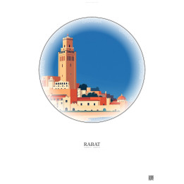 Affiche Rabat – Poster illustration vintage – Rabat | Gravura – Fond clair