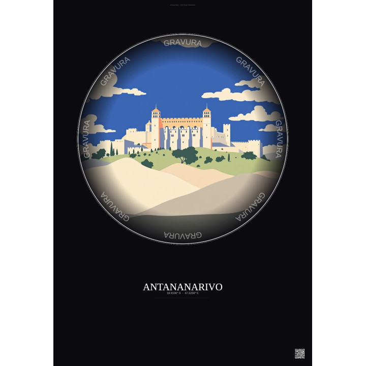 Affiche Antananarivo – Poster illustration vintage – Rova Of Ant