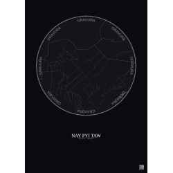 Affiche Nay Pyi Taw – Poster carte de ville 2.5km | Gravura – Fond foncé