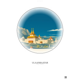Ulaanbaatar Vintage Travel Poster – Ulaanbaatar | Gravura – Light background