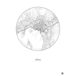 Affiche Oslo – Poster carte de ville 10km | Gravura – Fond clair