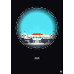 Oslo Vintage Travel Poster – Ullevaal Stadion | Gravura – Dark background