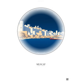 Affiche Muscat – Poster illustration vintage – Muscat | Gravura – Fond clair