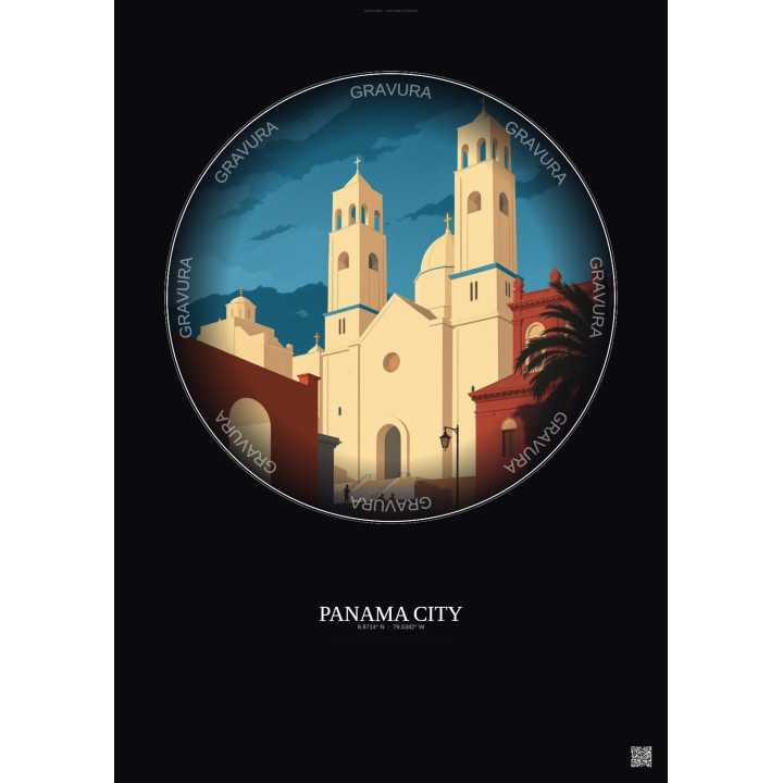 Affiche Panama City – Poster illustration vintage – Metropolitan