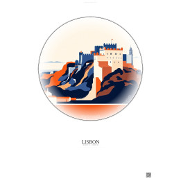 Lisbon Vintage Travel Poster – Castelo De Sao Jorge | Gravura – Light background
