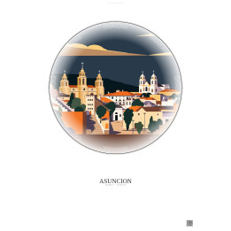 Asuncion Vintage Travel Poster – Historic Old Town Of Asuncion | Gravura – Light background