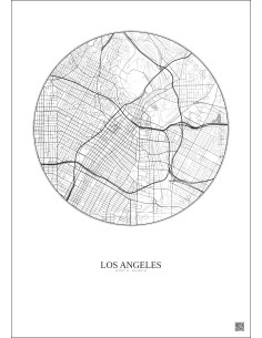 Los Angeles City Map Poster 5km | Gravura – Light background 2
