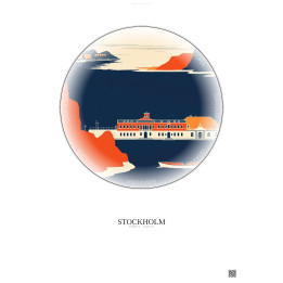 Affiche Stockholm – Poster illustration vintage – Nationalmuseum | Gravura – Fond clair