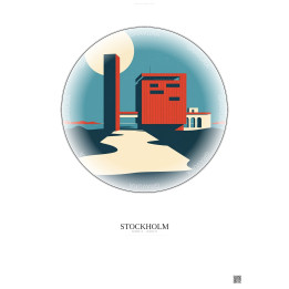 Affiche Stockholm – Poster illustration vintage – Swedish Film Institute | Gravura – Fond clair