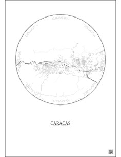Caracas City Map Poster 10km | Gravura – Light background