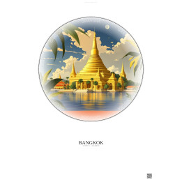 Bangkok Vintage Travel Poster – Bangkok | Gravura – Light background