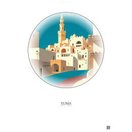 Tunis Vintage Travel Poster – Tunis | Gravura – Light background