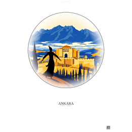 Affiche Ankara – Poster illustration vintage – Ankara | Gravura – Fond clair