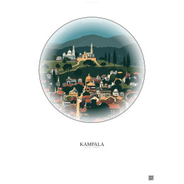 Kampala Vintage Travel Poster – Kampala | Gravura – Light background