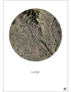 La Paz Satellite View Poster 2.5km Color | Gravura – Light background 2