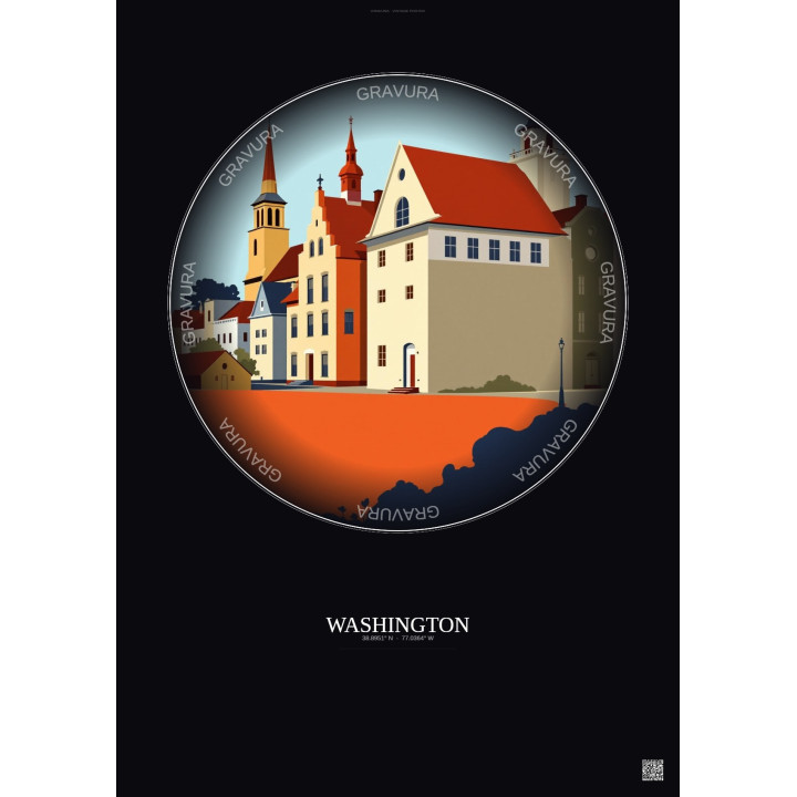 Washington Vintage Travel Poster – Historic Old Town Of Washingt