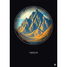 Caracas Vintage Travel Poster – Waraira Repano National Park | Gravura – Dark background