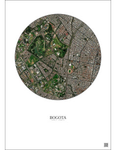 Bogota Satellite View Poster 2.5km Color | Gravura – Light background 2