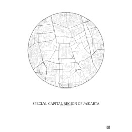 Affiche Special Capital Region Of Jakarta – Poster carte de ville 2.5km | Gravura – Fond clair