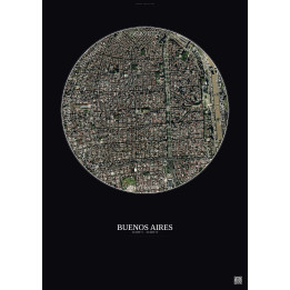 Buenos Aires Satellite View Poster 2.5km Color | Gravura – Dark background