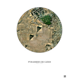 Pyramides De Gizeh Satellite View Poster 1km Color | Gravura – Light background
