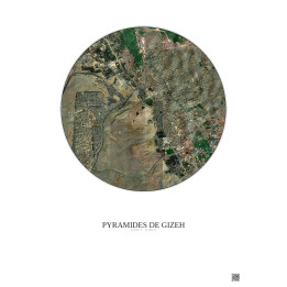 Pyramides De Gizeh Satellite View Poster 5km Color | Gravura – Light background