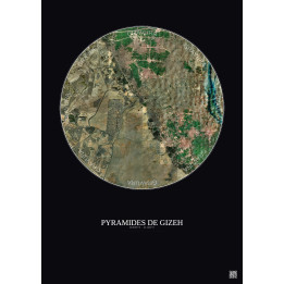 Pyramides De Gizeh Satellite View Poster 10km Color | Gravura – Dark background