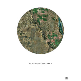 Pyramides De Gizeh Satellite View Poster 10km Color | Gravura – Light background