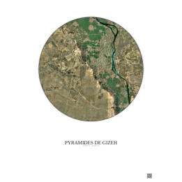 Pyramides De Gizeh Satellite View Poster 20km Color | Gravura – Light background