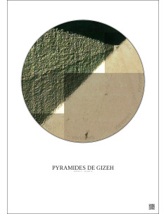Affiche Pyramides De Gizeh – Poster vue satellite 0.1km Couleur | Gravura – Fond clair