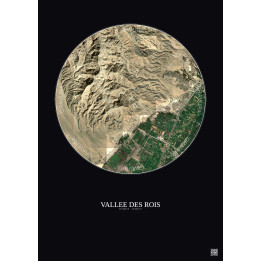 Affiche Vallee Des Rois – Poster vue satellite 5km Couleur | Gravura – Fond foncé