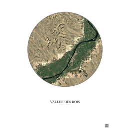 Affiche Vallee Des Rois – Poster vue satellite 20km Couleur | Gravura – Fond clair