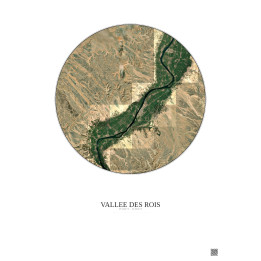 Affiche Vallee Des Rois – Poster vue satellite 30km Couleur | Gravura – Fond clair