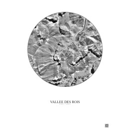 Affiche Vallee Des Rois – Poster vue satellite 0.5km N&B | Gravura – Fond clair