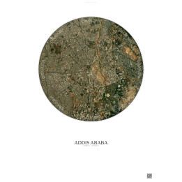 Addis Ababa Satellite View Poster 2.5km Color | Gravura – Light background