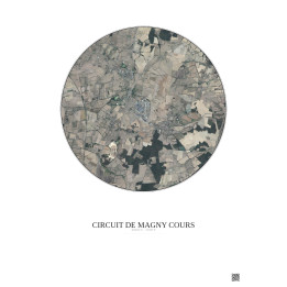 Affiche Circuit De Magny Cours – Poster vue satellite 5km Couleur | Gravura – Fond clair