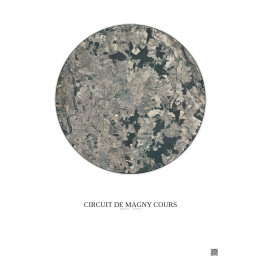 Affiche Circuit De Magny Cours – Poster vue satellite 10km Couleur | Gravura – Fond clair