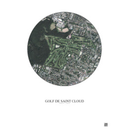 Affiche Golf De Saint Cloud – Poster vue satellite 1km Couleur | Gravura – Fond clair