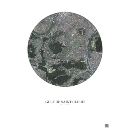Affiche Golf De Saint Cloud – Poster vue satellite 5km Couleur | Gravura – Fond clair