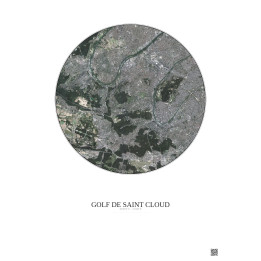 Affiche Golf De Saint Cloud – Poster vue satellite 10km Couleur | Gravura – Fond clair